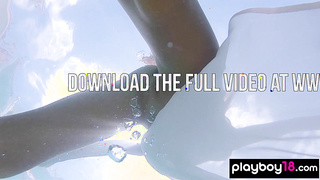 Naked Russian teasing under the water