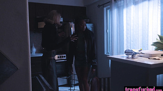 Curly ebony teen fucks horny shemale