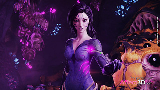 Scifi babe gives amazing pov blowjob in 3D animaition