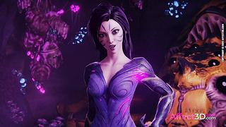 Scifi babe gives amazing pov blowjob in 3D animaition