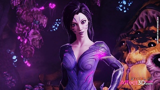 Scifi babe gives amazing pov blowjob in 3D animaition