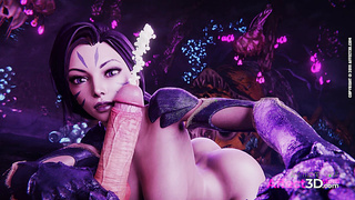 Scifi babe gives amazing pov blowjob in 3D animaition