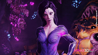 Scifi babe gives amazing pov blowjob in 3D animaition