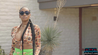 Huge natural tits Ebony playboy model