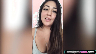 My stepsis on her knees sucking my dick