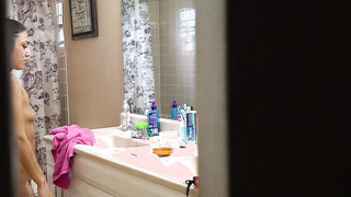 My stepsis on her knees sucking my dick