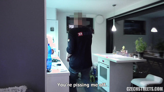 Czech Streets 112 Pregnant lady in [censored]