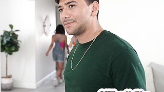 Stepbro fucked two horny busty teens