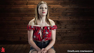 Busty blonde cums on fucking machine repeatedly