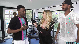 News Reporter Kali Roses Sucks Big Black Athlete Cocks