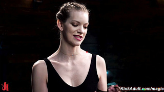 Redhead slave bound in a suspension by master