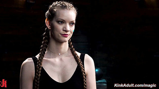 Redhead slave bound in a suspension by master