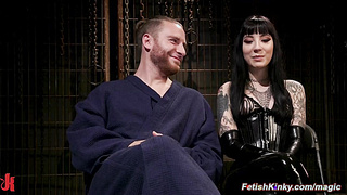 Vicious femdom destroys bound male slave