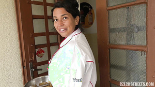 Czech Streets 115 Cook with huge tits and mega clit