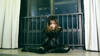 Leather Catsuit Restrain Bondage and Gag