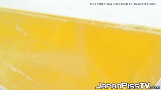 Asian unexperienced stunners having a pissing challenge