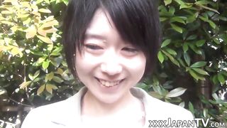 Youthful Asian chick flashes off caboose and snatch