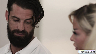 Tgirl slut Brittney Kade analed by stepbrother