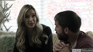 Blonde teams up to seduce a businessman