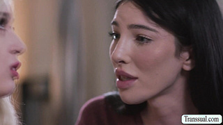 Lucky TS Ava Holt licks and fucks Lexi Lores pussy