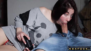 My StepSister Sucks my Cock to Win me in FIFA