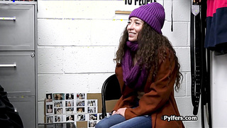 Hot Latina pilfer rides mall cops dick