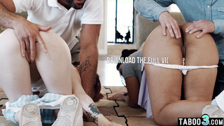 Latina and BFF taboo fucked by stepdads