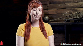 Huge tits redhead slave ass flogged in bondage