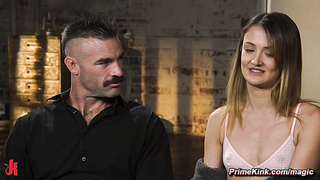 Slim blonde bound and fucked in wet pussy