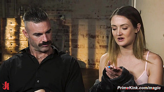 Slim blonde bound and fucked in wet pussy