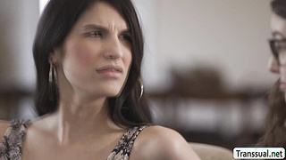 Thin shemale fucks nerd babes tight wet pussy