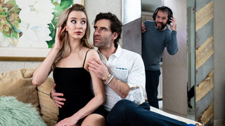 Hot blonde teen fucks a businessman