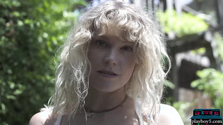 Petite blonde MILF painter striptease