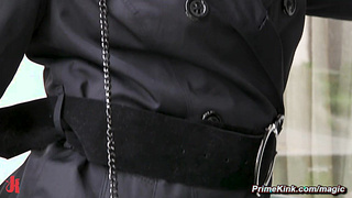 Blond submissive man whipped by MILF femdom