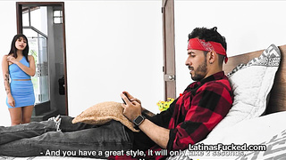 Latina room mate craves for big dick before going out