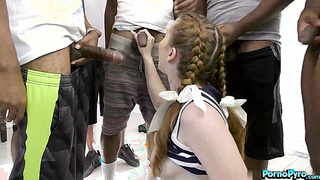 Redhead Cheerleader Arietta Adams Bangs