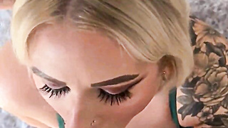 Blonde BBW Sucks and Swallows BBC