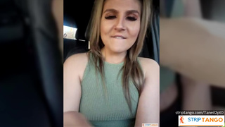 blonde in the car and stripTango Chat