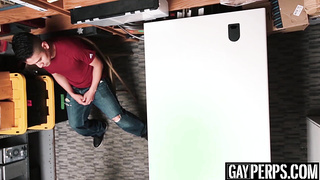 Young Latino devastated by security officers bare fat dick