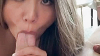 Asian Beauty Deepthroat Blowjob