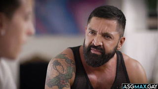 Stepson deepthroats his stepdads big hard cock