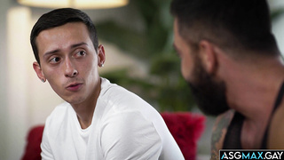 Stepson deepthroats his stepdads big hard cock