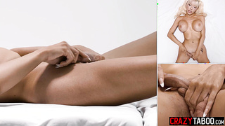 Perverted big tits shemale masturbated