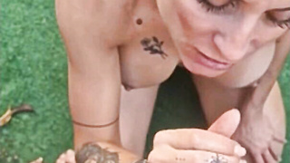 Busty Latina Sucking for Facial