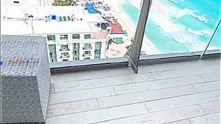 Big Tits Babe Balcony Blowjob