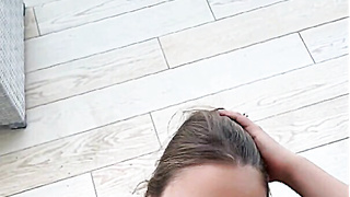 Big Tits Babe Balcony Blowjob