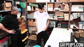 Young Latin perp caught stealing and fucked by a store guard