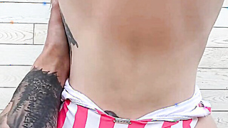 Curvy Babe Fucked on the Balcony