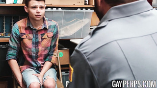 Cute Gay Twink Barebacked by Hot policeman for Stealing