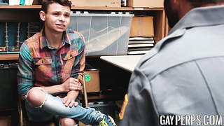 Cute Gay Twink Barebacked by Hot policeman for Stealing